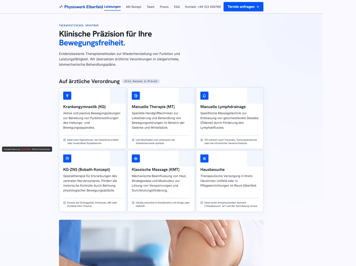 Demo-Website Physiowerk Elberfeld, Physiotherapie-Praxis